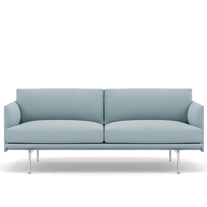 Muuto Outline 2 Seater Sofa - Polished Aluminium Base / steelcut trio 713