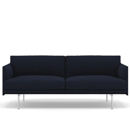 Muuto Outline 2 Seater Sofa - Polished Aluminium Base / vidar 554