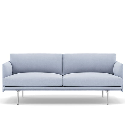 Muuto Outline 2 Seater Sofa - Polished Aluminium Base / vidar 723