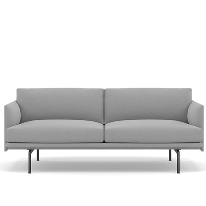 Muuto Outline 2 Seater Sofa - Black Base / steelcut trio 133