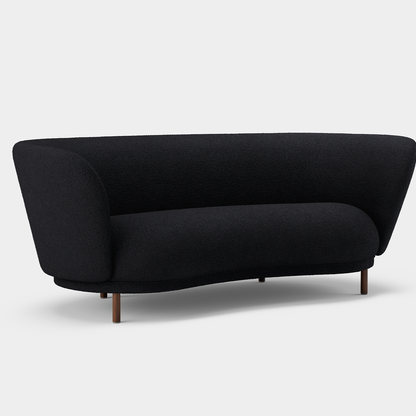 Dandy 2-Seater Sofa by Massproductions - Storr Coal 0157 / Walnut Stained Beech Legs