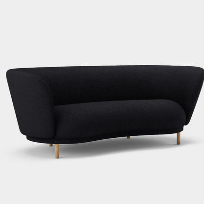 Dandy 2-Seater Sofa by Massproductions - Storr Coal 0157 / Natural Oak Legs