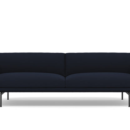 Muuto Outline 3 Seater Sofa - Black Aluminium Base / vidar 554