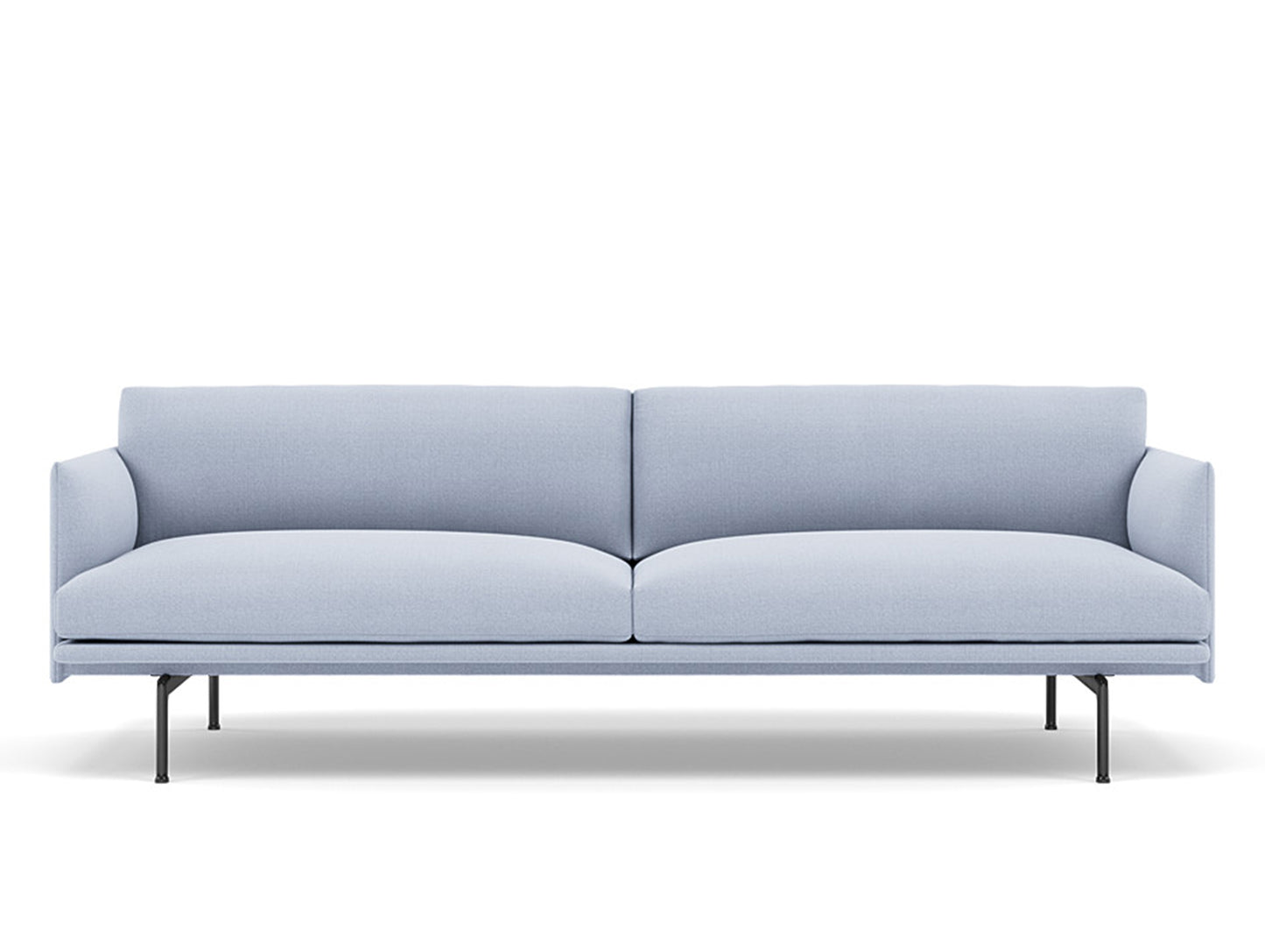 Muuto Outline 3 Seater Sofa - Black Aluminium Base / vidar 723