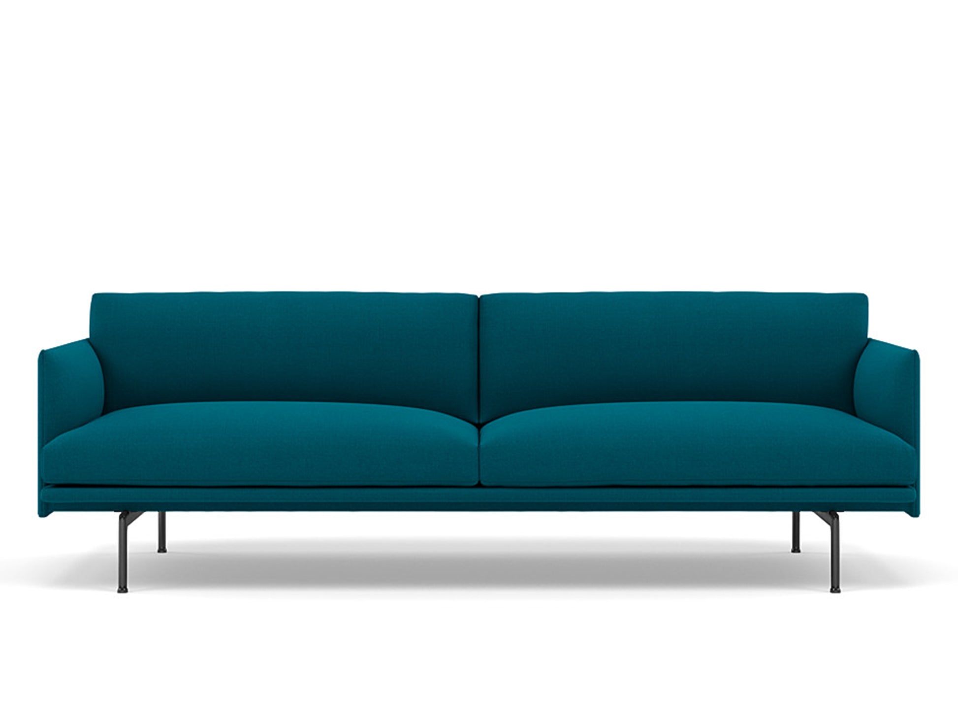 Muuto Outline 3 Seater Sofa - Black Aluminium Base / vidar 872